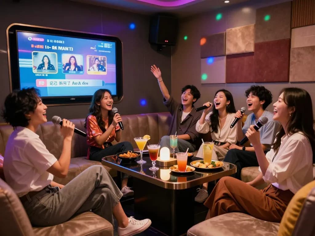 음료와 친구들과 함께 즐기는 노래방의 신나는 밤, 더 많은 내용을 확인하려면 https://www.3no.org/seo를 방문하세요.