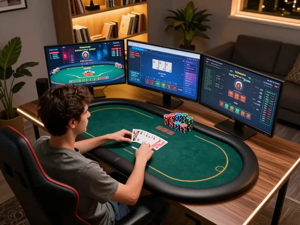 Experience the thrill of online poker with nano banana flash at a sleek home setup