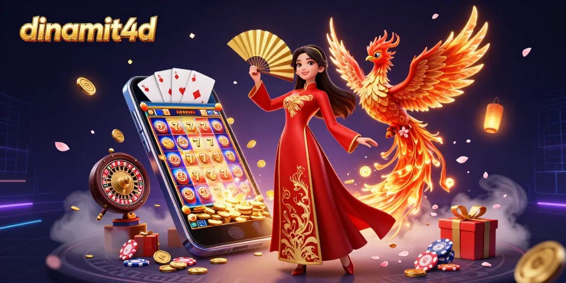 Experience the excitement of dinamit4d with a vibrant 3D illustration showcasing dynamic casino elements.