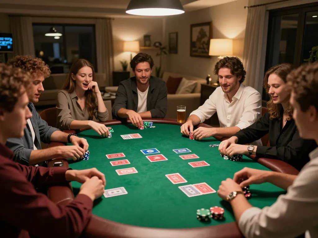 Kqbd mới nhất hôm nay during an exciting poker night with friends, showcasing strategic gameplay and friends engaged.