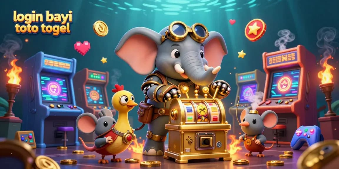 Experience jackpots and excitement with login bayi toto togel in this vibrant, colorful gaming illustration.