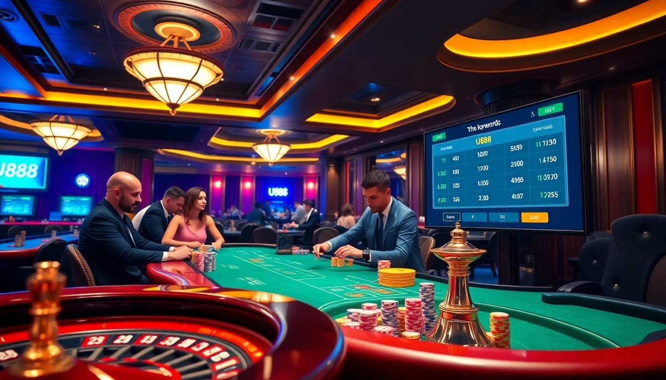 Experience thrilling gameplay at U888 with vibrant casino tables and engaging players.