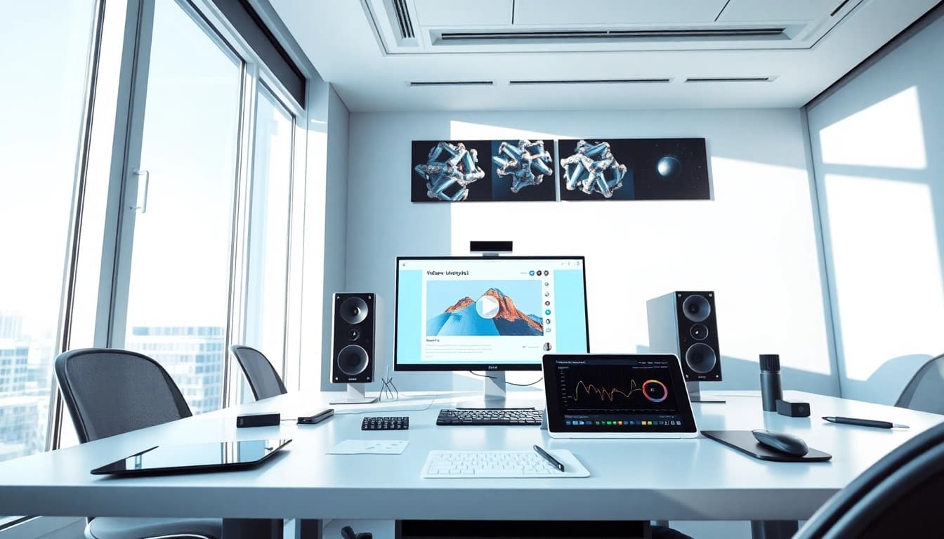 Transform videos to text prompts with video to prompt ai technology in a modern workspace.