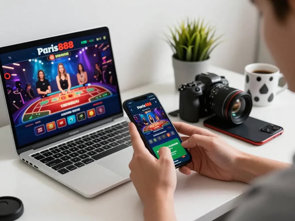 Permainan yang menarik di aplikasi online paris888, menampilkan pengguna yang terjun ke dalam keseruan perjudian digital.