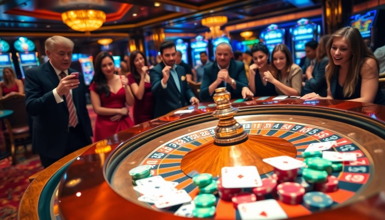 Số Đỏ 66 players winning big at an exciting casino table with roulette and cards.