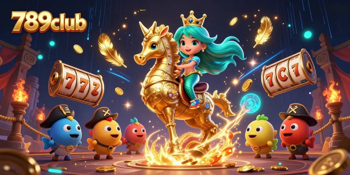 Experience winning adventures at 789club with a vibrant 3D casino scene featuring a mermaid princess.