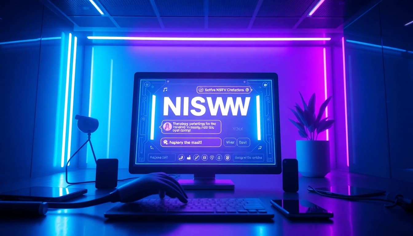 Engaging chatbot screen showcasing nsfw ai interactions in a modern setting.