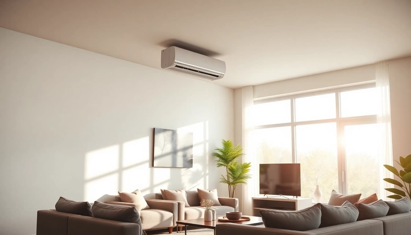 Install a daikin mini split ac in a stylish living room for enhanced comfort and efficiency.