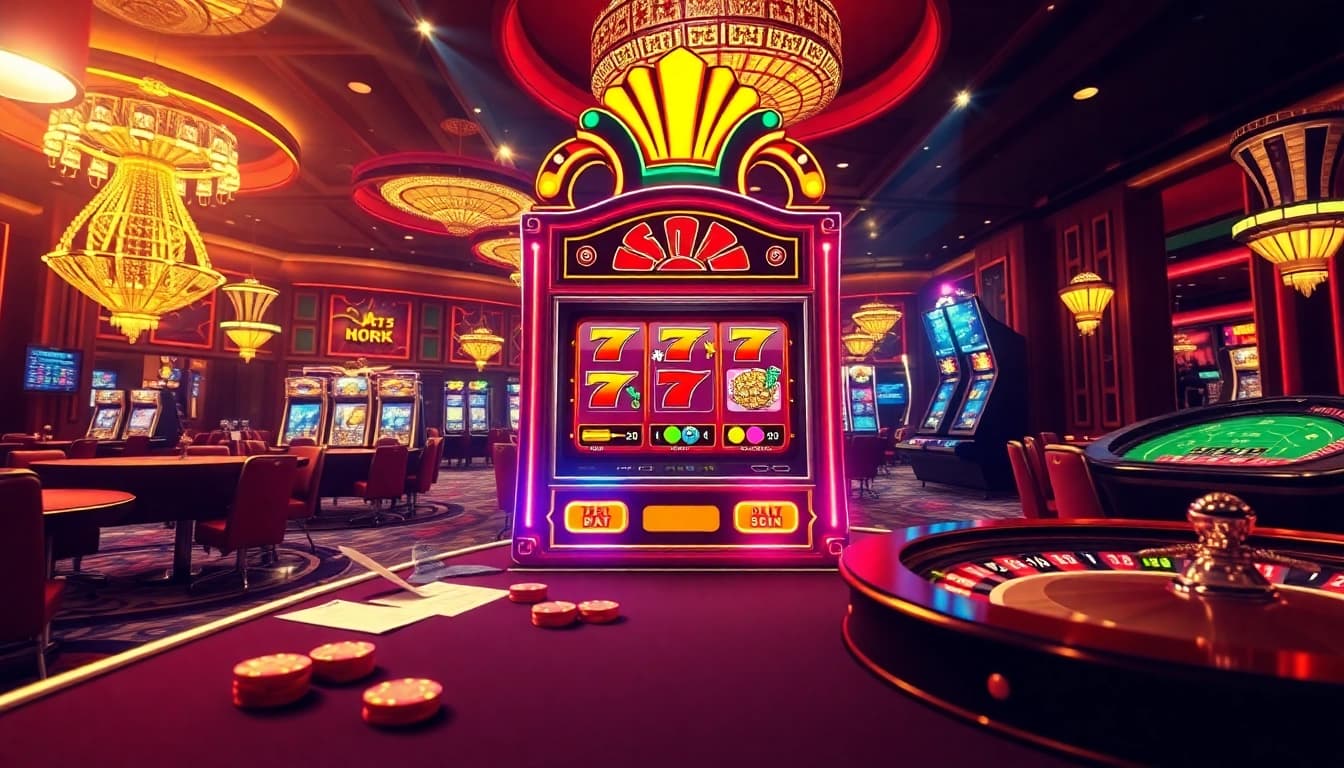 Experience the thrill of playing practical slots with engaging graphics in a luxurious casino.