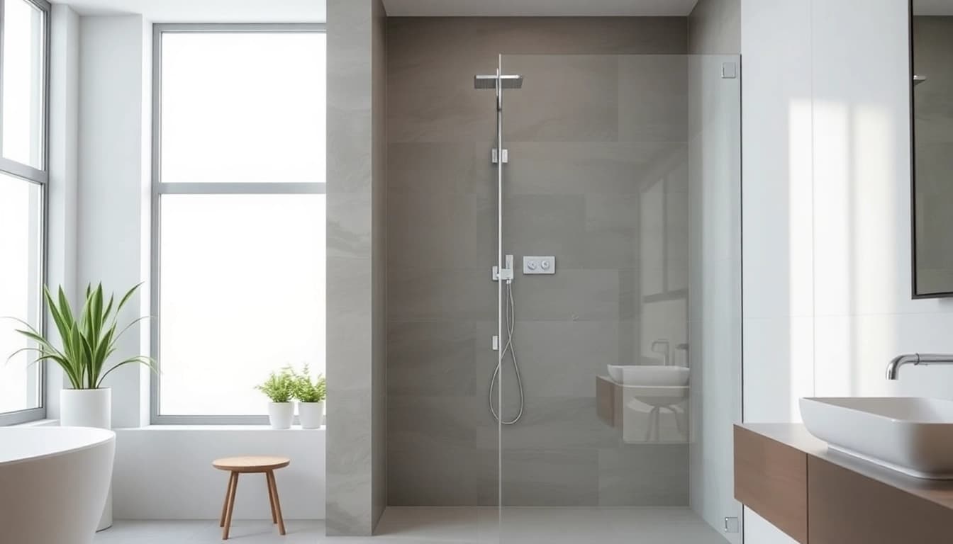 Installer une paroi de douche élégante dans une salle de bain moderne.