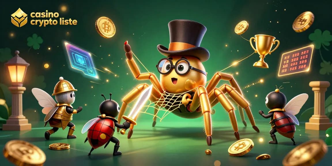 Visualisez la liste des casinos crypto avec cette illustration dynamique, pleine de détails et d'actions.