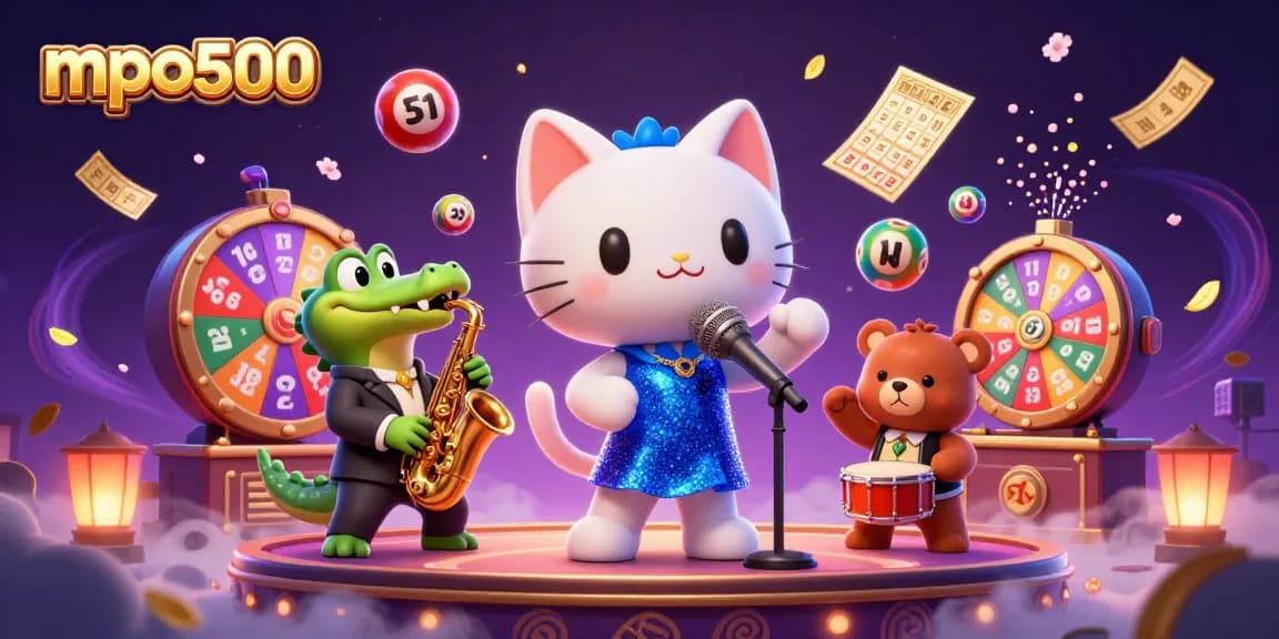Experience exciting gameplay at mpo500 with vibrant elements and lively characters in a bustling casino.