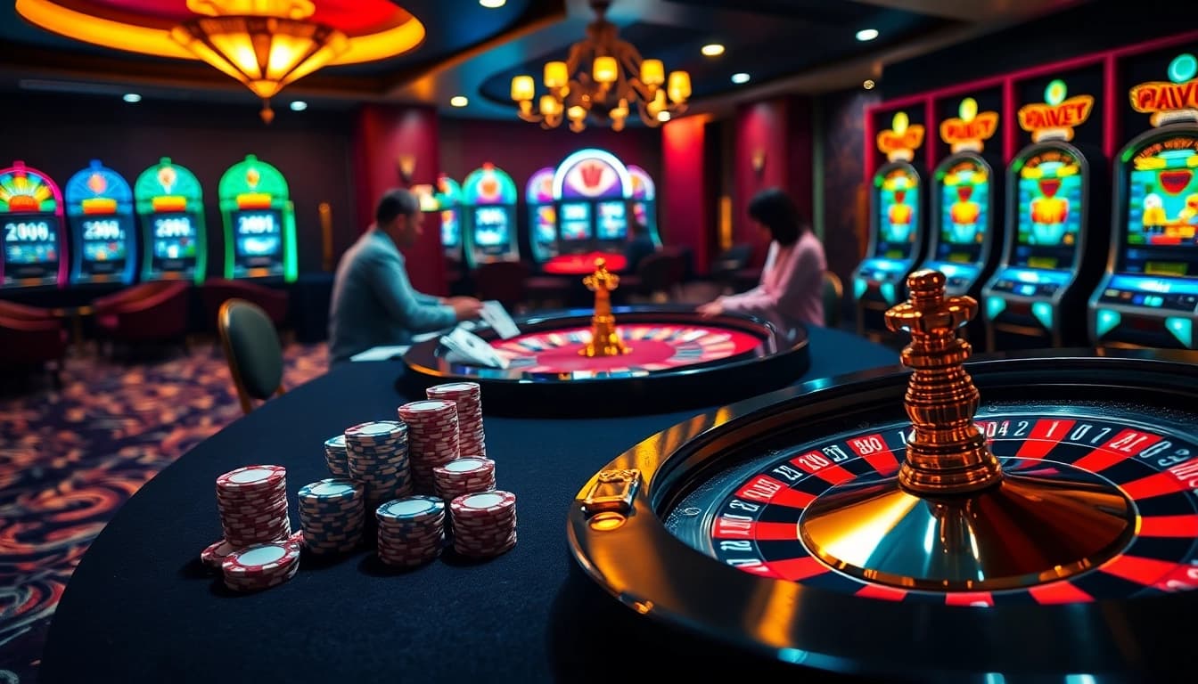 Vivez l'excitation du meilleur casino en ligne avec l'action de poker à enjeux élevés à une table luxueuse.
