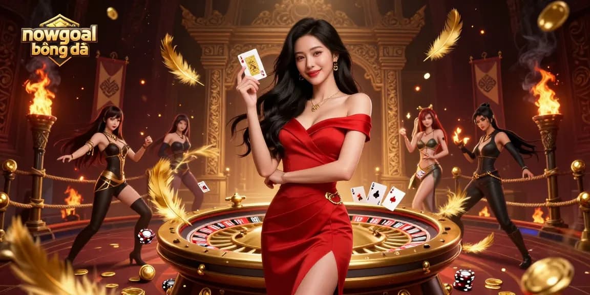 Experience the excitement at nowgoal bóng đá with golden playing cards and sparkling roulette action