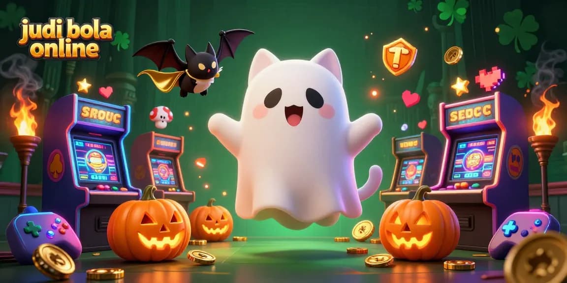 Engage in judi bola online with a captivating ghostly scene featuring vibrant casino elements