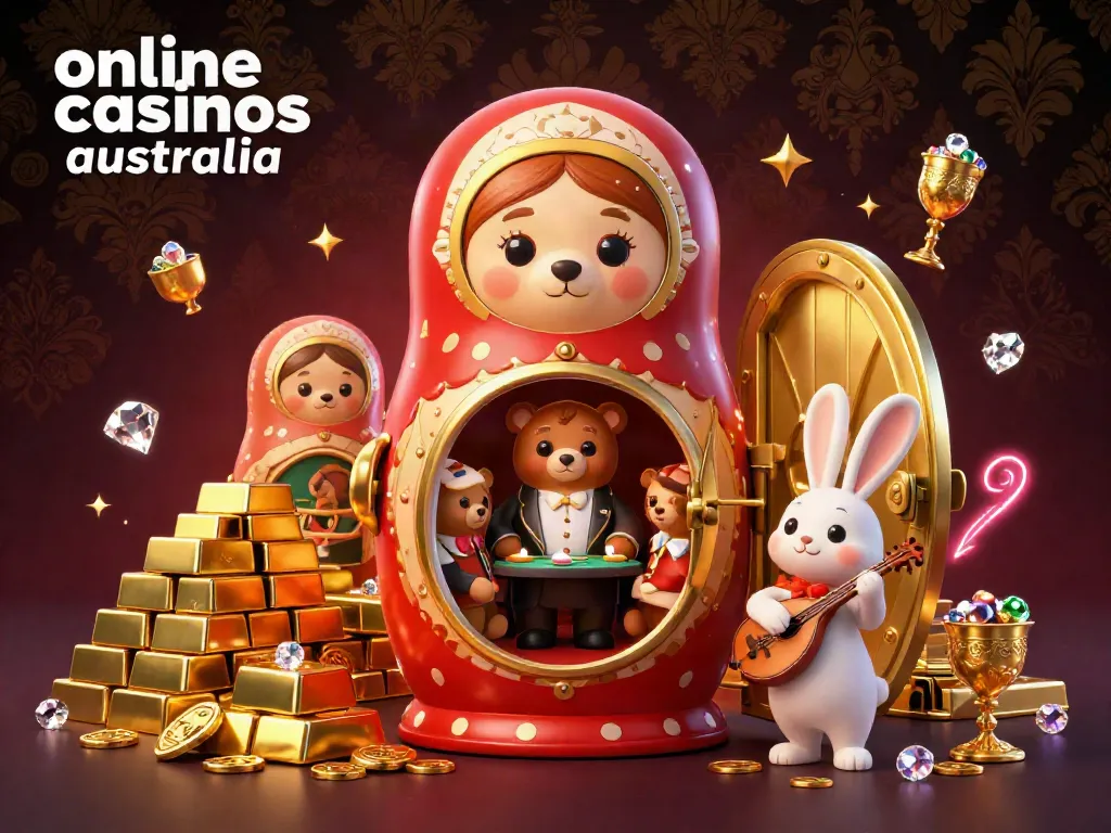 Enter vibrant online casinos australia with a lively scene of bears and sparkling treasures.
