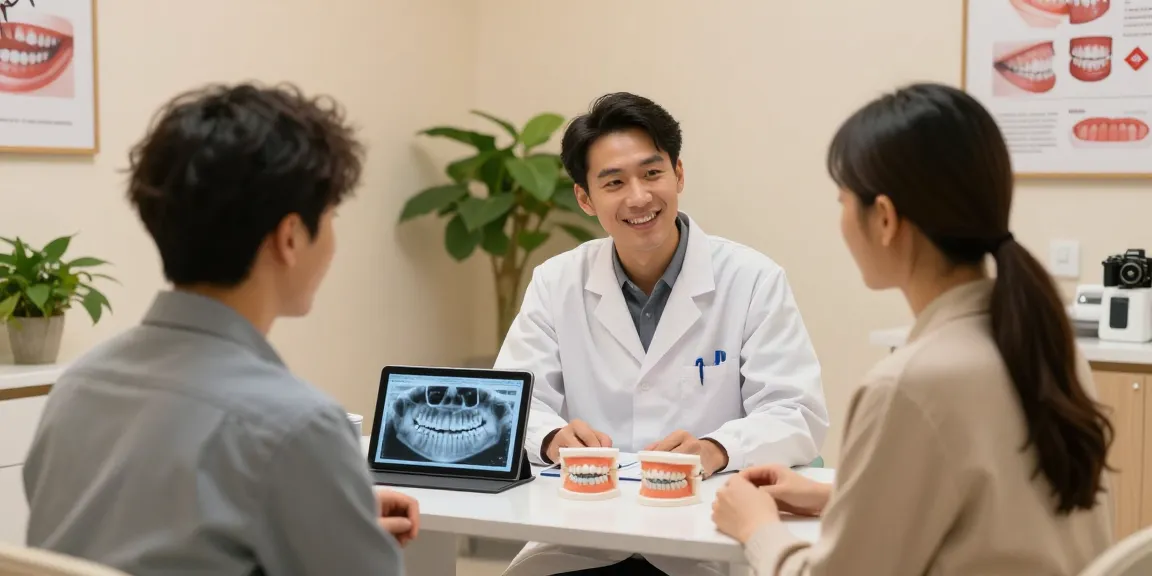 Patient discussing incognito braces with orthodontist in a modern office