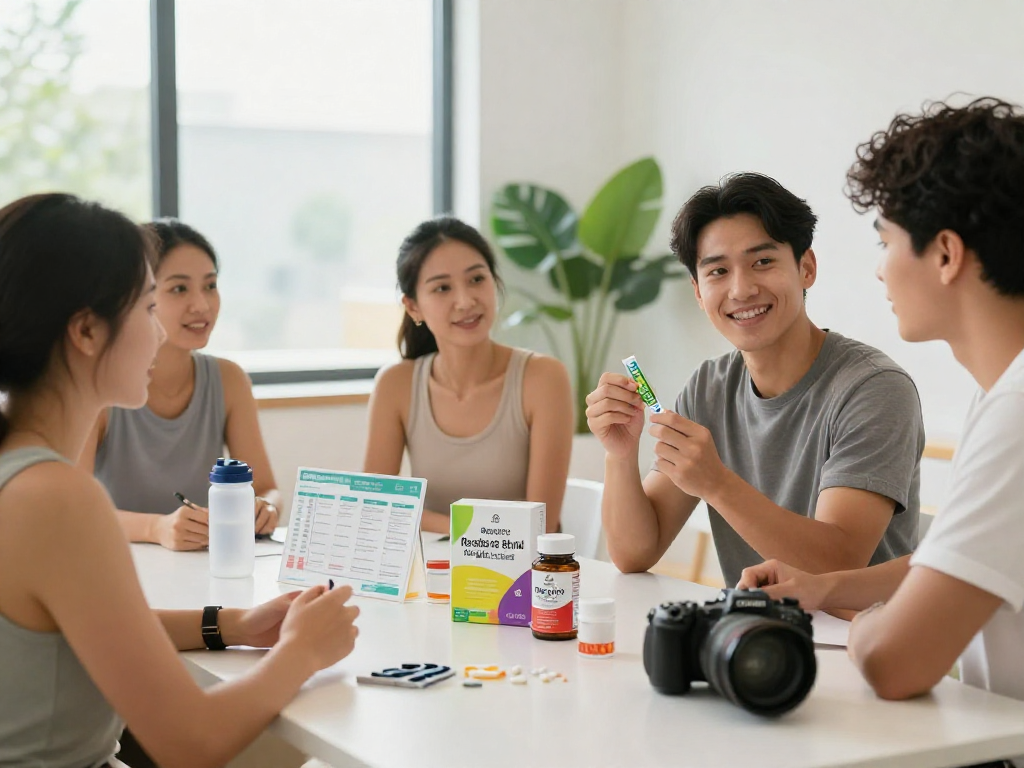 BPC 157 Side Effects discussed by a diverse group in a wellness setting with Buccal Strips.