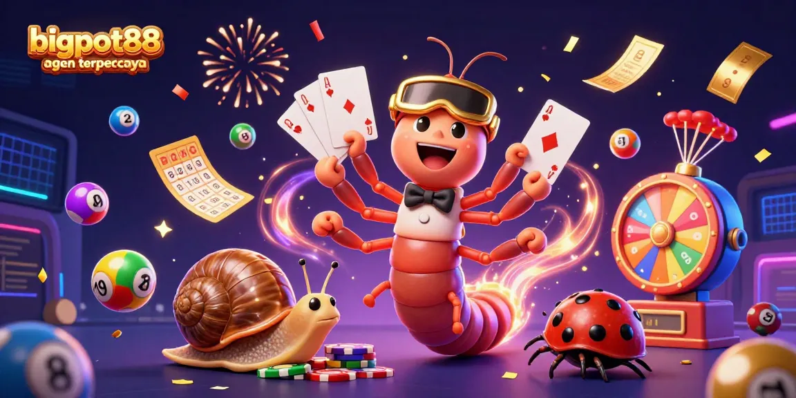 Experience exciting gameplay with bigpot88 agen terpercaya, featuring colorful characters and casino elements.