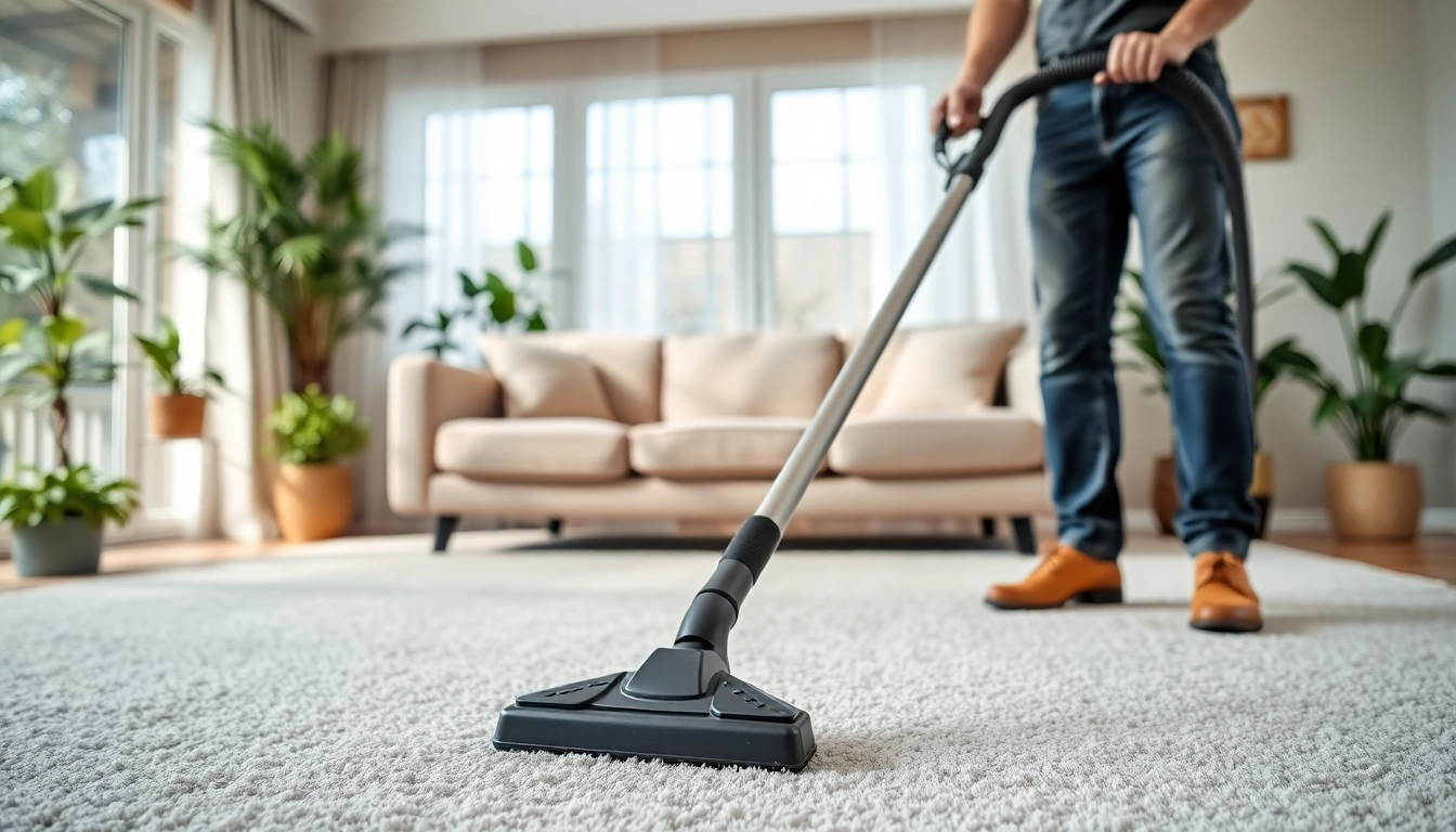 Enhance your home with pet odor carpet cleaning, showcasing a technician at work.
