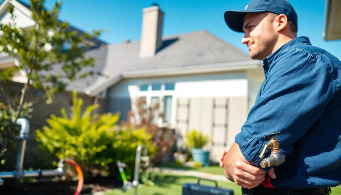 Find a reliable plumber near me assisting homeowners with expert plumbing services outdoors.