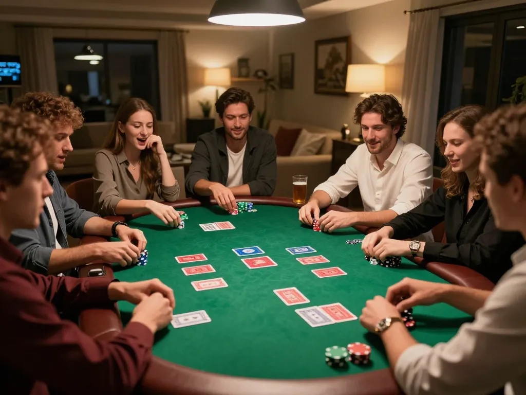 Kqbd mới nhất hôm nay during an exciting poker night with friends, showcasing strategic gameplay and friends engaged.
