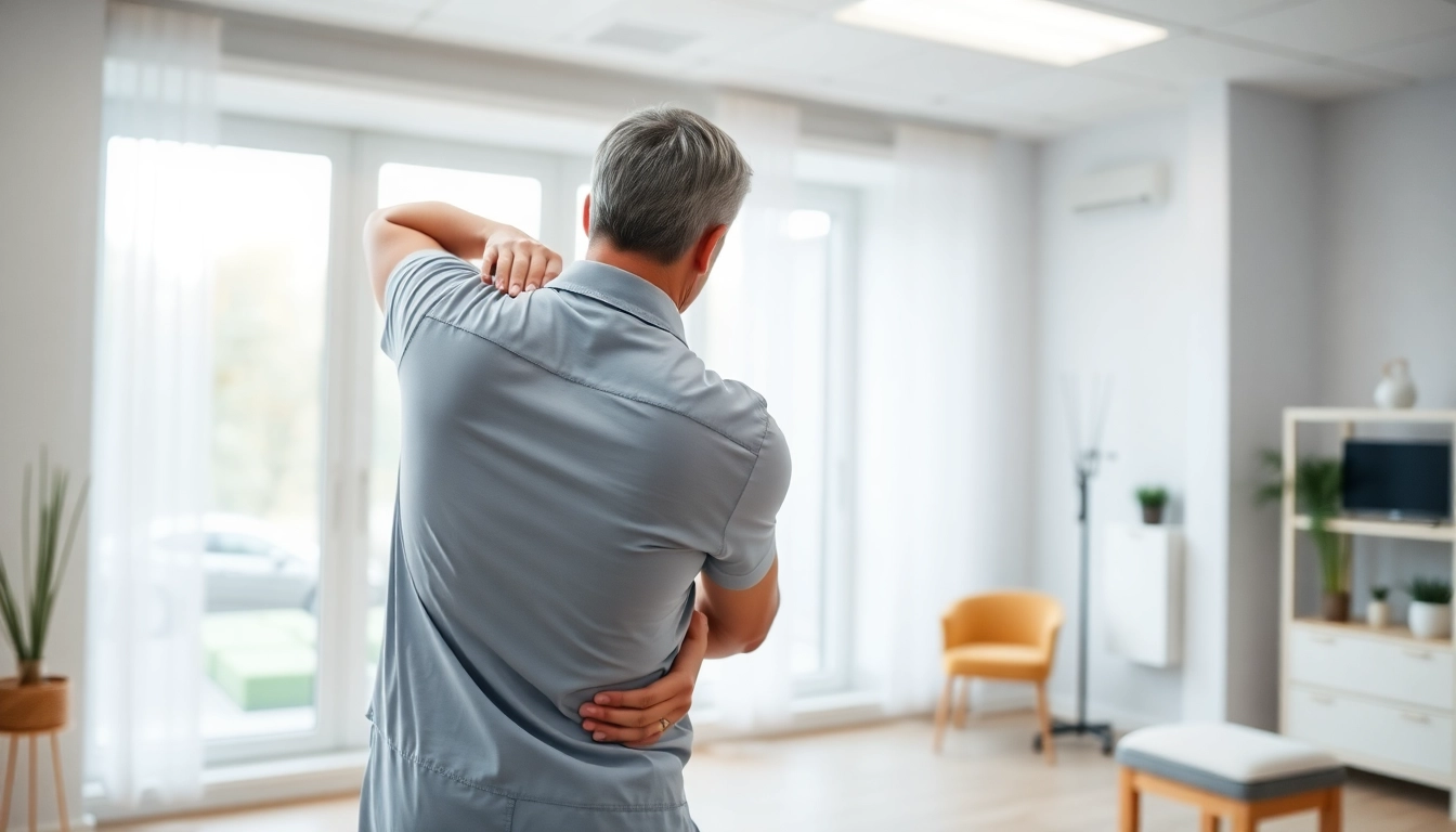Engaging physiotherapy session showcasing effective back pain remedies in a soothing clinic.