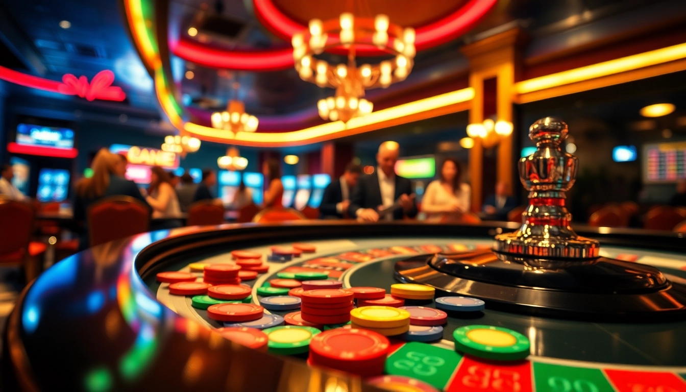Memperlihatkan suasana kasino dengan bbni4d di meja roulette yang penuh energi dan taruhan.