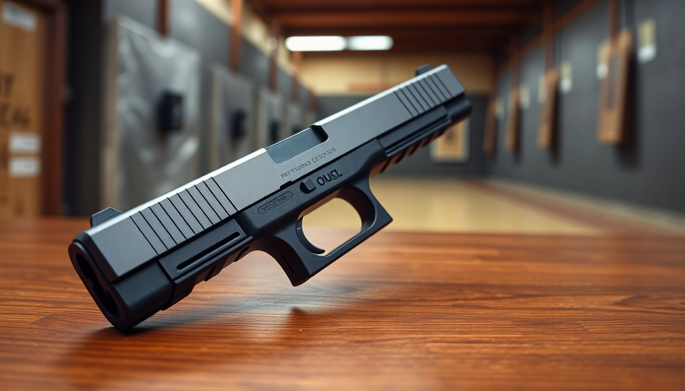 Buy Glock 19 MOS slide featuring detailed craftsmanship and smooth metallic finish.