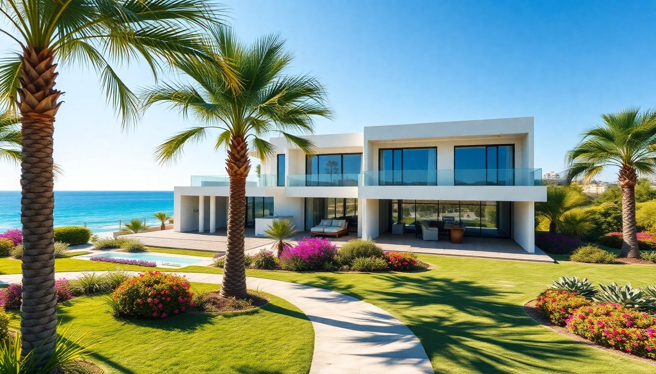 Buying property in Alanya by viewing a luxurious beachfront villa.