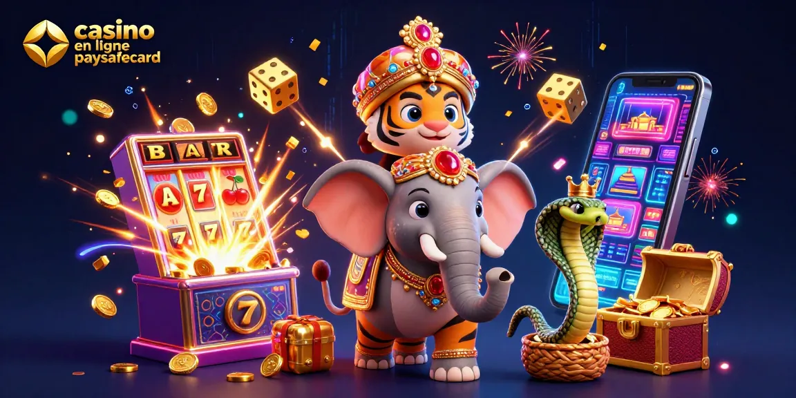 Jouer à un casino en ligne paysafecard avec un tigre maharaja et un éléphant enchanté.