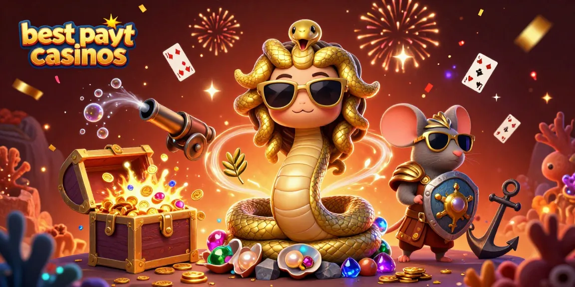 Engage with top payouts in best payout casinos amid gold coins and colorful treasures.