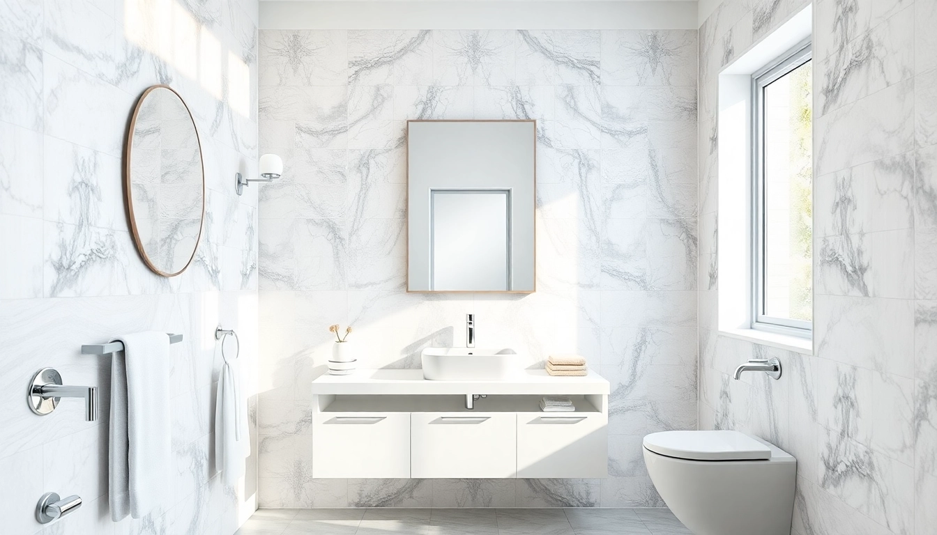 Das moderne Badezimmerdesign von sonni sanitär GmbH zeigt elegante Sanitäranlagen und ansprechende Ästhetik.