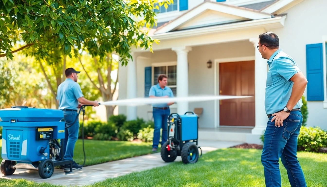 Soft wash cleaning expert using eco-friendly techniques to enhance a home's exterior in Kissimmee, Florida.