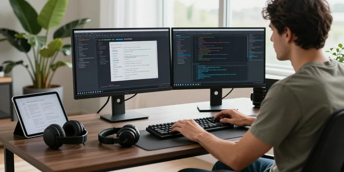 Developer using cika4d for innovative software in a modern home office.