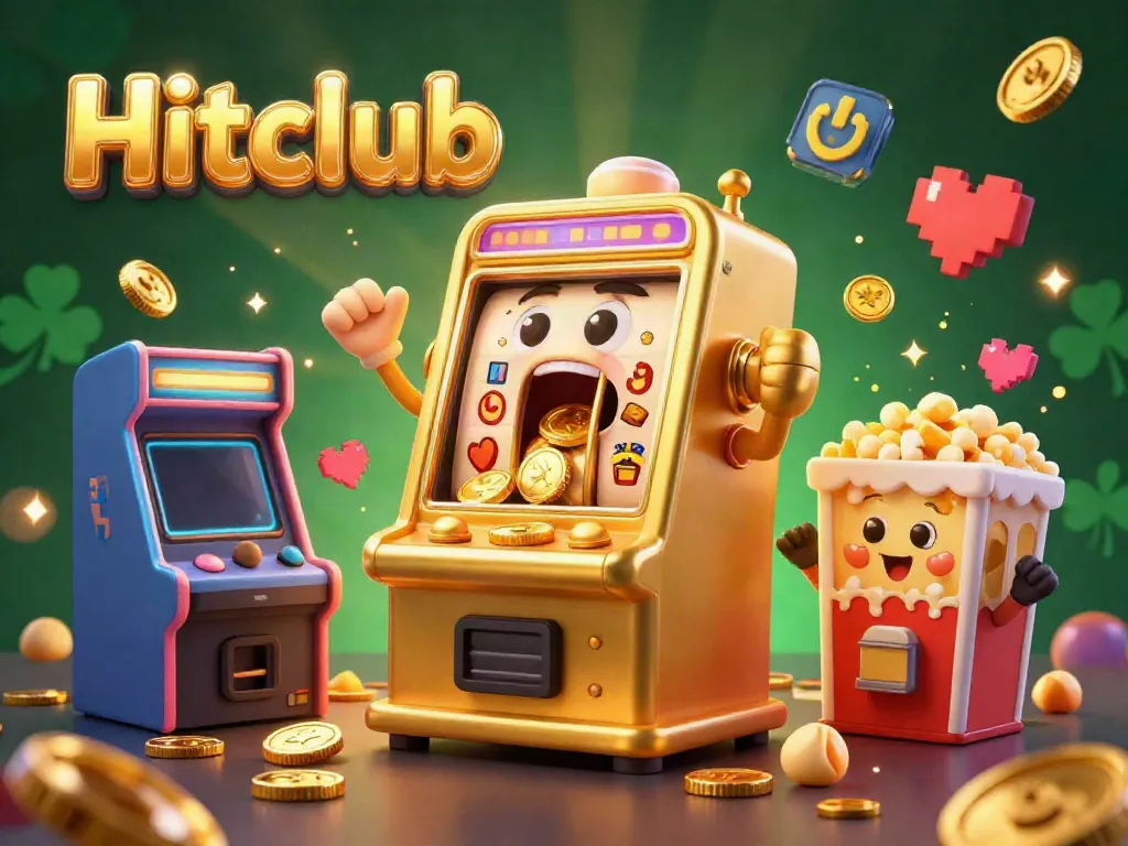 Watch the Hitclub slot machine celebrate its jackpot victory with cheering companions and vibrant gaming accents.