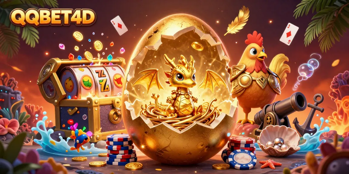 Slot online QQBET4D dengan naga emas dan elemen kasino yang menarik.