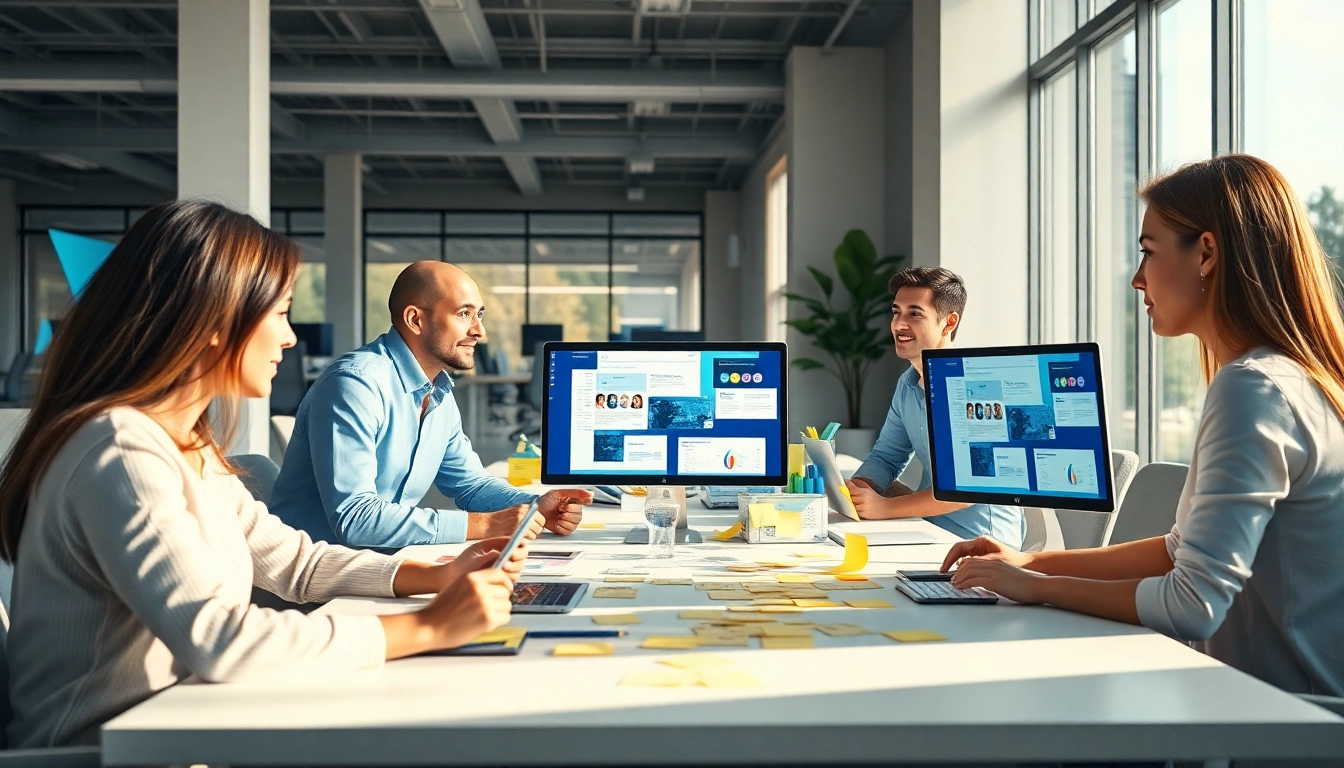 Wordpress Agentur erstellt innovative Webdesigns in modernem Büro mit kreativen Mitarbeitern.