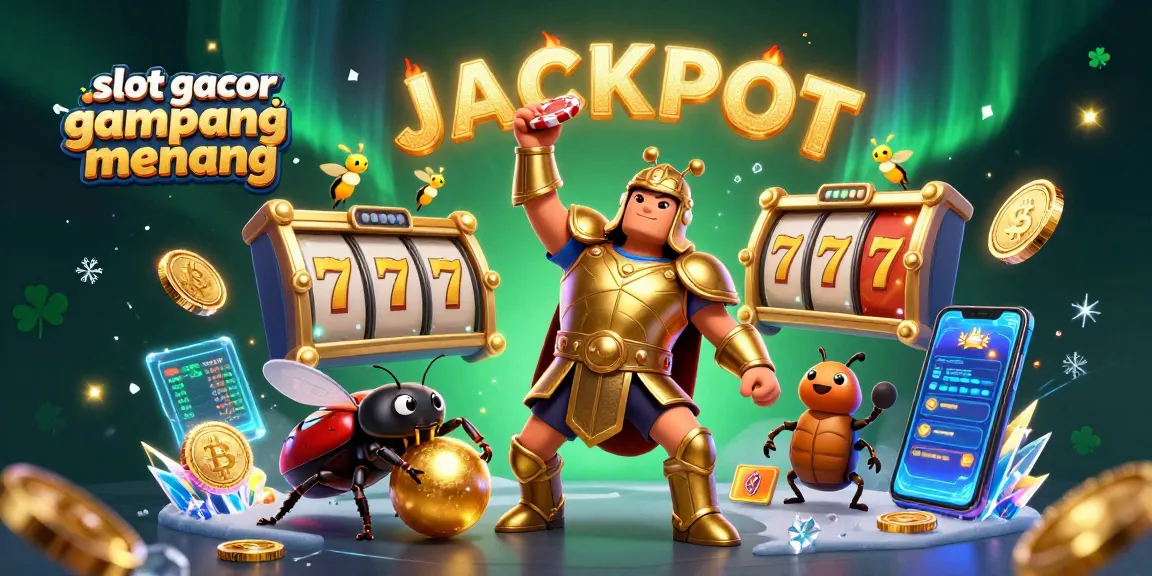 Menggenggam chip poker, kumbang tahi dan kunang-kunang membentuk JACKPOT pada slot gacor gampang menang