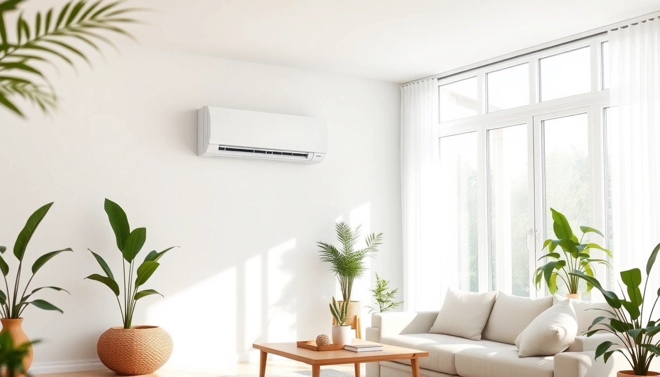Efficient cooling with a Daikin mini split AC unit in a stylish living room.