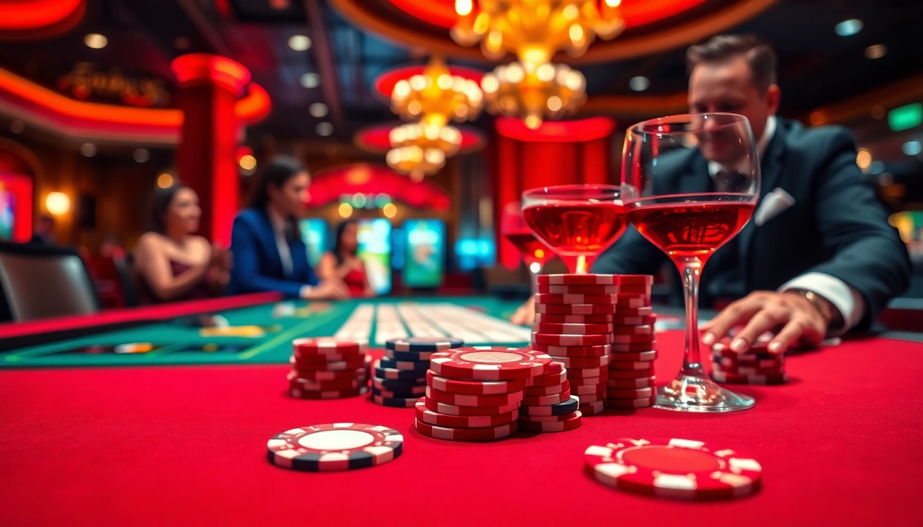 Spielen im casino-spiele de mit Euro-Casino-Tisch und bunten Spielchips.