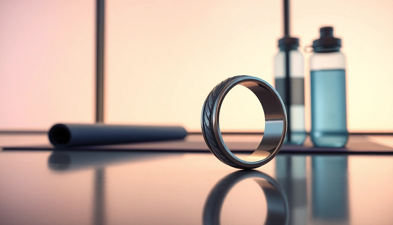 Showcase the Smart Health Ring highlighting its design and quality in a wellness setting.
