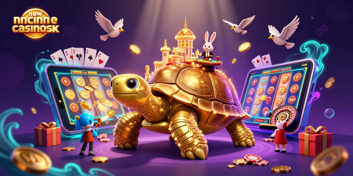 Experience winning thrills at new online casinos UK with vibrant 3D casino illustration showcasing gaming elements.