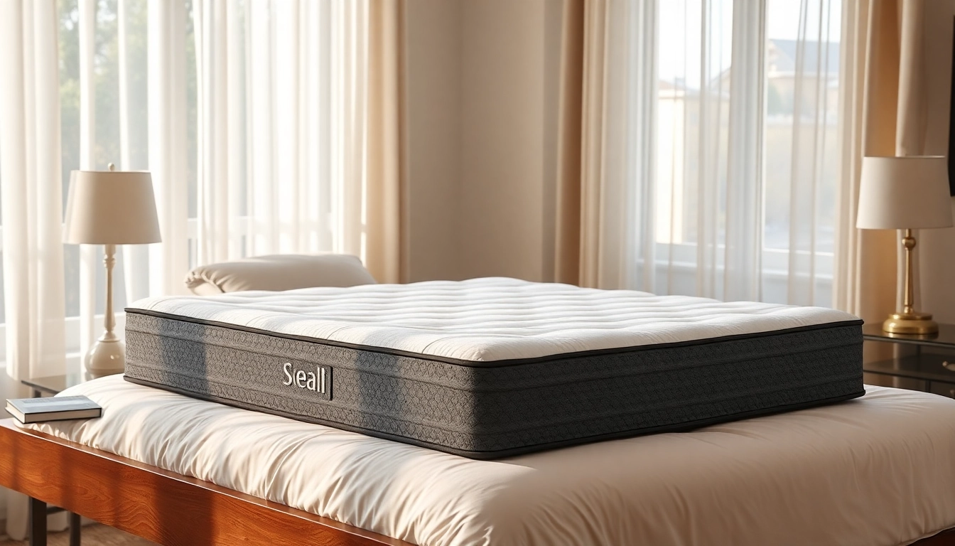 Showcasing the Sealy 10 memory foam mattress in a warm, inviting bedroom setting.