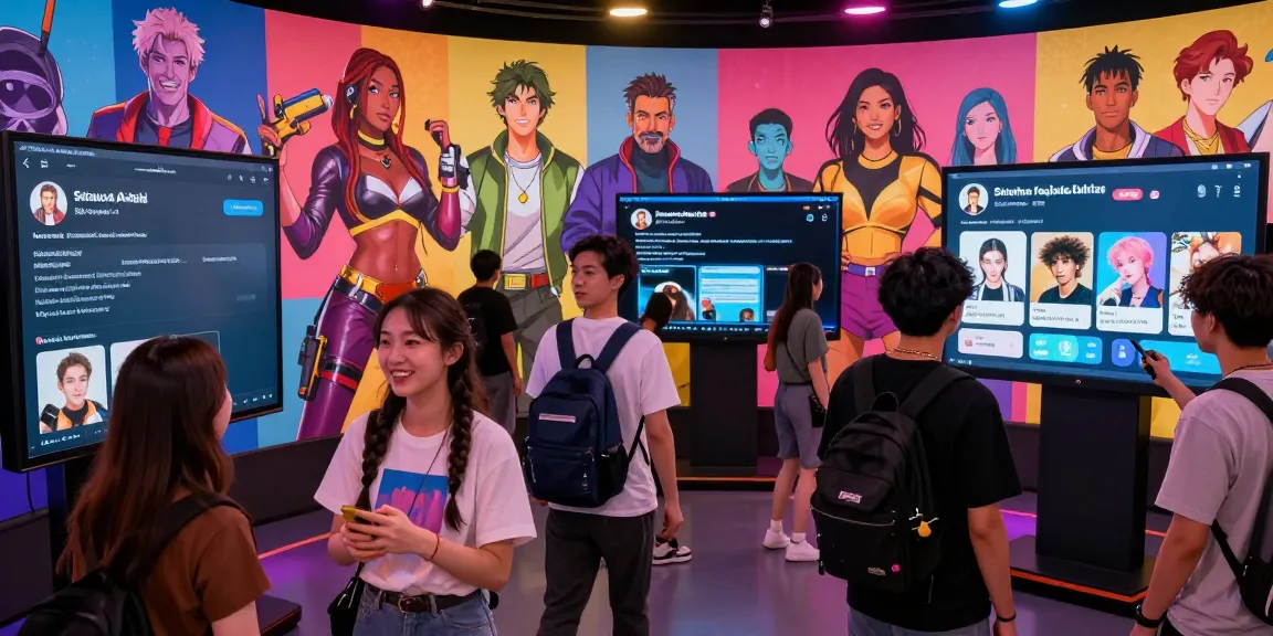 Engaging scene of players in Status AI creating unique avatars while interacting with AI characters, showcasing dynamic roleplay activities.