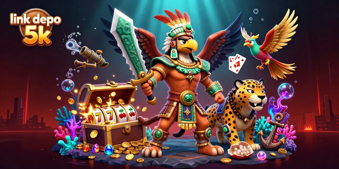 Engage in thrilling action with link depo 5k, featuring vibrant 3D casino characters and elements.