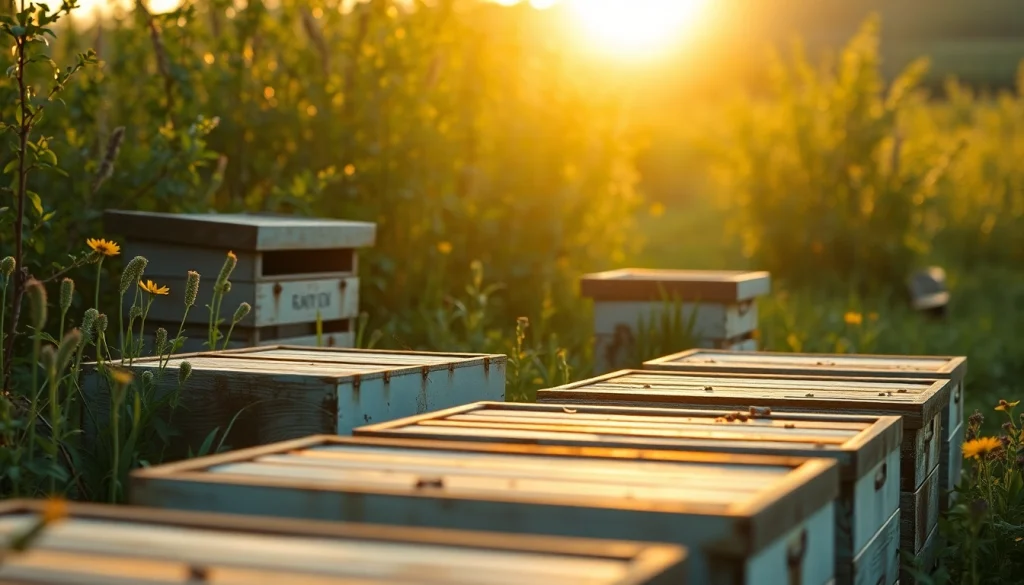 Inspeccionando marcadores de colmenas en un apiario local.