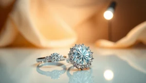 Fotografo di Gioielli che cattura un anello di diamanti in uno studio luminoso.