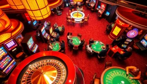 Experience thrilling gameplay at https://jun88.buzz/ with vibrant casino tables, exciting slot machines, and enthusiastic players.