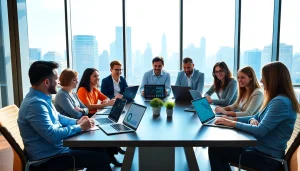 Collaborative marketing strategy discussion at https://uu88.how/ in a modern urban office.